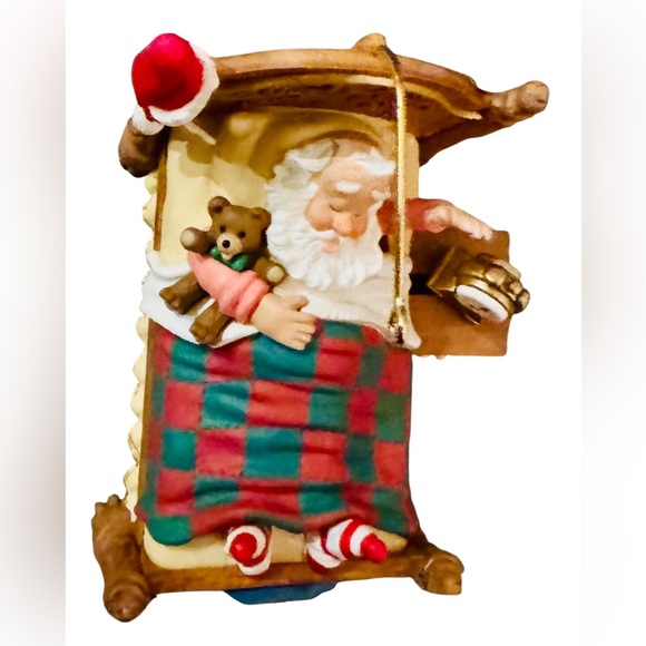 Hallmark ornament 2001 Snoozing Santa wind up working alarm clock NWT - Picture 4 of 5